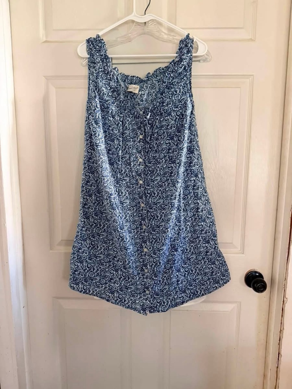 Universal Thread Navy and White Floral Button-Front Mini Dress